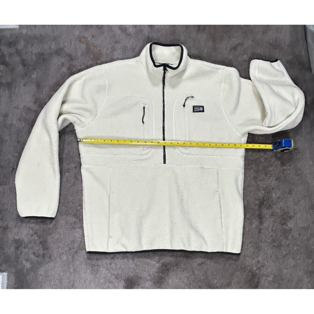 Mountain Hardwear Fleece Pullover Mens XL White Solid Half Zip Sherpa Jacket - Picture 8 of 13